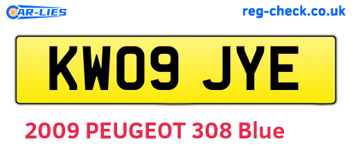 KW09JYE are the vehicle registration plates.