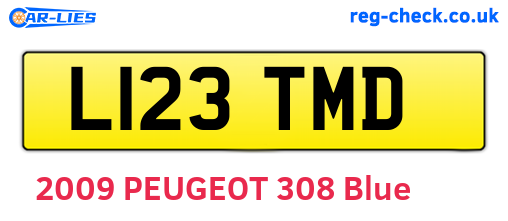 L123TMD are the vehicle registration plates.