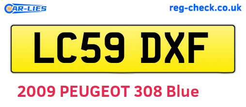 LC59DXF are the vehicle registration plates.