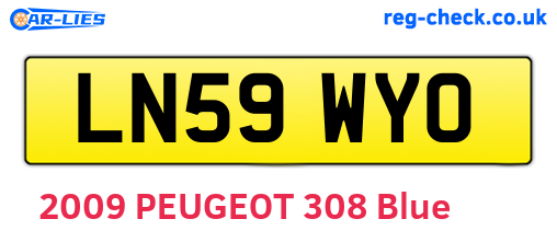 LN59WYO are the vehicle registration plates.