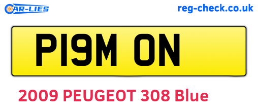P19MON are the vehicle registration plates.