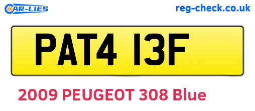 PAT413F are the vehicle registration plates.