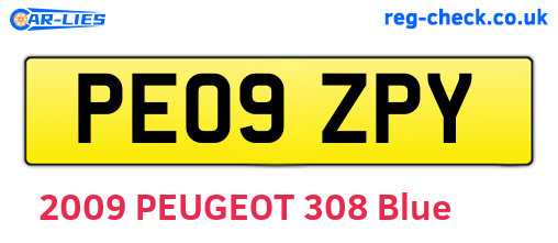 PE09ZPY are the vehicle registration plates.