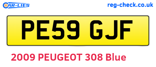 PE59GJF are the vehicle registration plates.