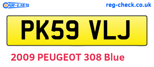 PK59VLJ are the vehicle registration plates.