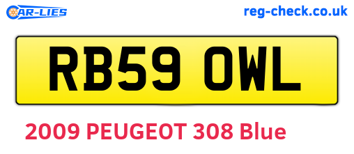 RB59OWL are the vehicle registration plates.