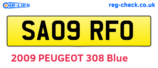 SA09RFO are the vehicle registration plates.