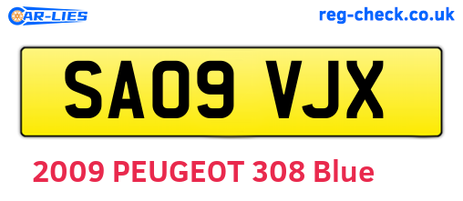 SA09VJX are the vehicle registration plates.