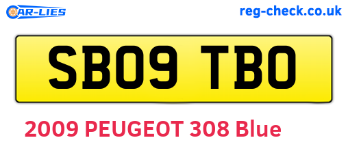 SB09TBO are the vehicle registration plates.