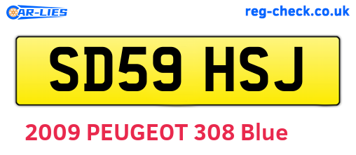 SD59HSJ are the vehicle registration plates.
