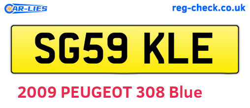 SG59KLE are the vehicle registration plates.
