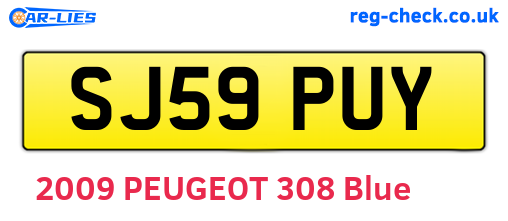 SJ59PUY are the vehicle registration plates.