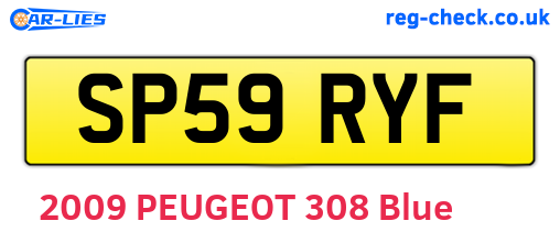 SP59RYF are the vehicle registration plates.