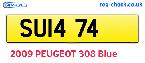SUI474 are the vehicle registration plates.