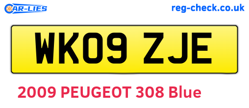 WK09ZJE are the vehicle registration plates.