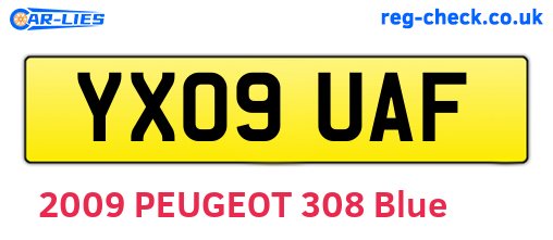 YX09UAF are the vehicle registration plates.