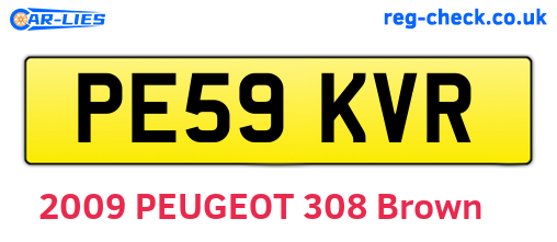 PE59KVR are the vehicle registration plates.