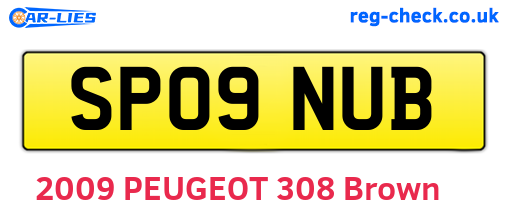 SP09NUB are the vehicle registration plates.