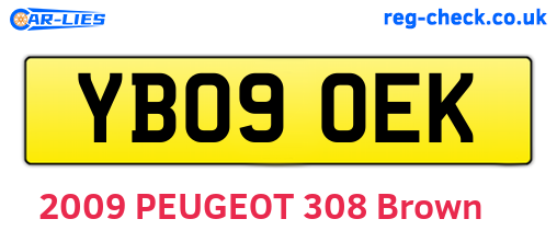 YB09OEK are the vehicle registration plates.