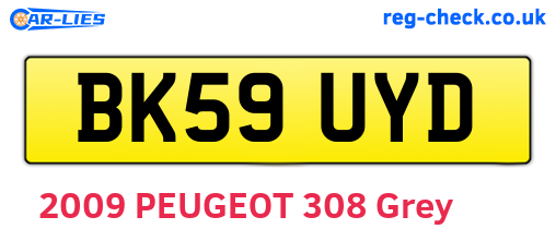 BK59UYD are the vehicle registration plates.