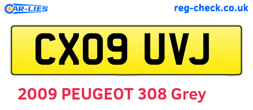 CX09UVJ are the vehicle registration plates.
