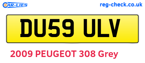 DU59ULV are the vehicle registration plates.