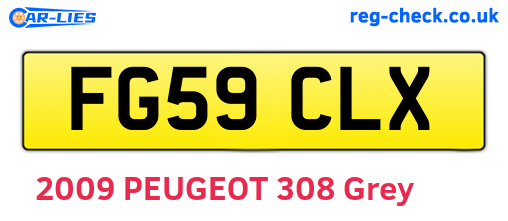 FG59CLX are the vehicle registration plates.