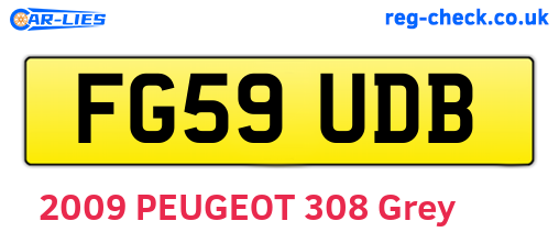 FG59UDB are the vehicle registration plates.