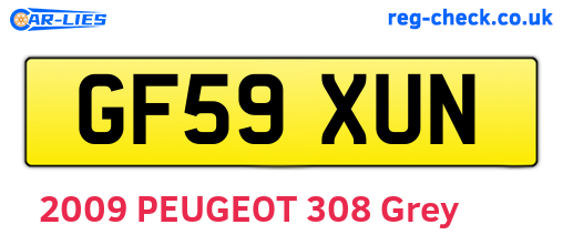 GF59XUN are the vehicle registration plates.