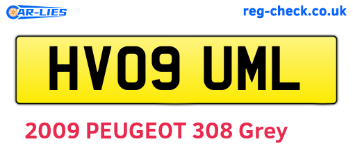 HV09UML are the vehicle registration plates.