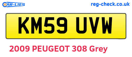 KM59UVW are the vehicle registration plates.