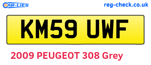 KM59UWF are the vehicle registration plates.