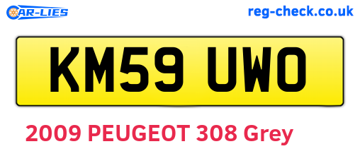 KM59UWO are the vehicle registration plates.