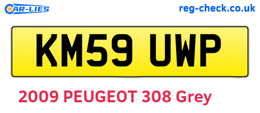 KM59UWP are the vehicle registration plates.