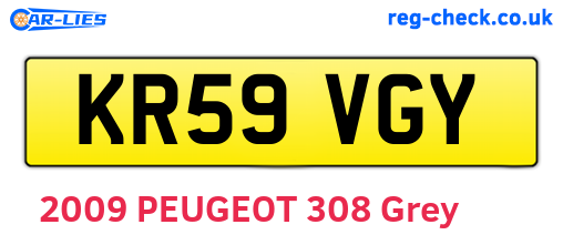 KR59VGY are the vehicle registration plates.
