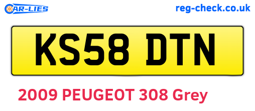 KS58DTN are the vehicle registration plates.