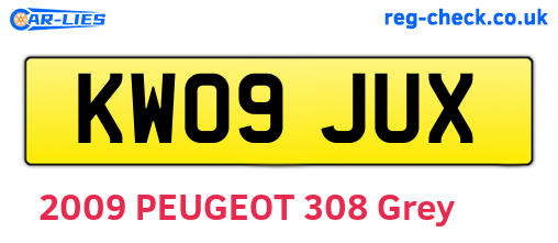 KW09JUX are the vehicle registration plates.