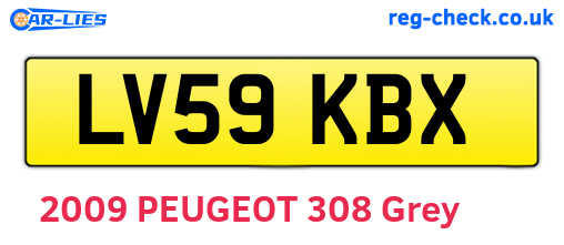 LV59KBX are the vehicle registration plates.