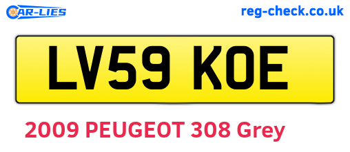 LV59KOE are the vehicle registration plates.