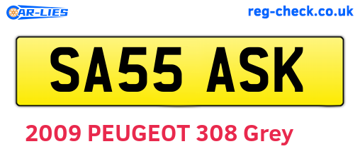 SA55ASK are the vehicle registration plates.