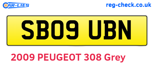 SB09UBN are the vehicle registration plates.