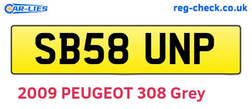 SB58UNP are the vehicle registration plates.