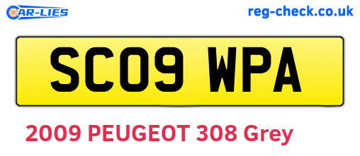 SC09WPA are the vehicle registration plates.