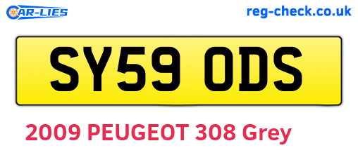 SY59ODS are the vehicle registration plates.