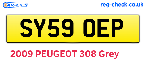 SY59OEP are the vehicle registration plates.