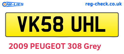 VK58UHL are the vehicle registration plates.