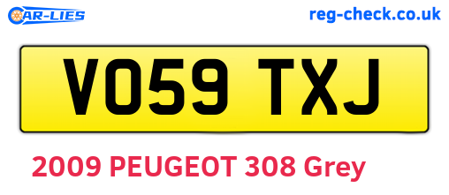 VO59TXJ are the vehicle registration plates.