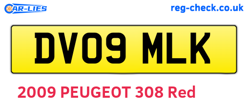 DV09MLK are the vehicle registration plates.