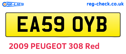 EA59OYB are the vehicle registration plates.