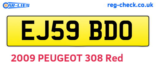 EJ59BDO are the vehicle registration plates.